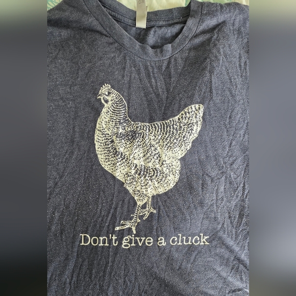 Next Level Apparel Tops - Next Level Apparel Chicken Dont Give A Cluck XXL Dark Blue Tee